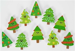 Picture of Naklejki drewniane 3cm - Choinki 10szt