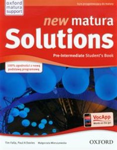 Obrazek New Matura Solutions Pre-Intermediate Student's Book + Get ready for Matura 2015 Kurs przygotowujący do matury. Matura podstawowa 2015