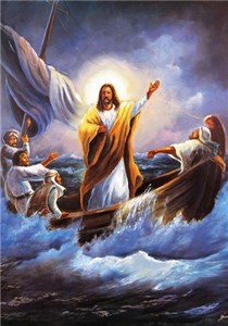 Obrazek Diamentowa mozaika  Jezus na łodzi  NO-1007125