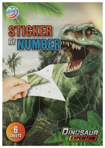 Picture of Naklejanie po numerach A4 Dino