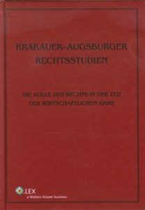 Picture of Krakauer Augsburger Rechtsstudien Die Rolle des Rechts in der Zeit der wirtschaftlichen Krise