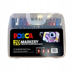 Obrazek Zestaw markerów plastikowa walizka 20 kolorów Posca