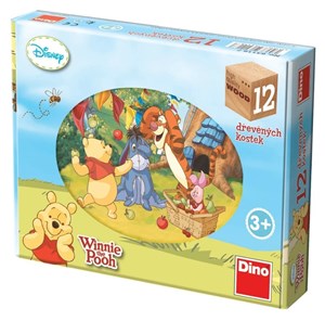 Picture of Drewniane klocki obrazkowe Kubuś Puchatek 12el