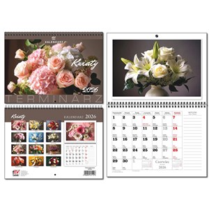 Picture of Kalendarz 2026 A3 Terminarz 13 planszowy Kwiaty