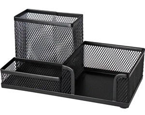 Obrazek Przybornik na biurko siatka czarny