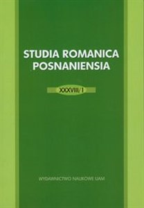 Obrazek Studia Romanica Posnaniensia XXXVIII/1