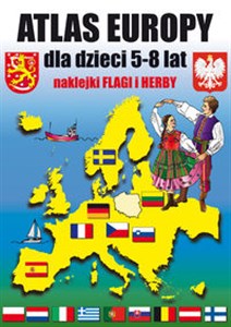 Obrazek Atlas Europy dla dzieci 5-8 lat Naklejki, flagi i herby