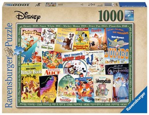Obrazek Puzzle 2D 1000 Stare plakaty z filmów Disney 19874
