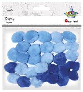 Picture of Pompony akrylowe 25mm niebieskie 30szt.
