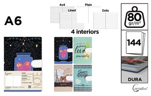 Picture of Notatnik A6/144K magnes MIX