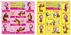 Obrazek Nalepki 16x16  Masza i Niedźwiedź Mix (25szt)