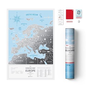Picture of Mapa zdrapka Europa travel map silver europe