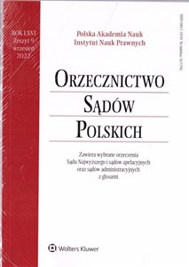 Obrazek Orzecznictwo Sądów Polskich 9/2022