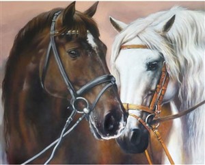 Obrazek Diamentowa mozaika Para koni NO-1009538