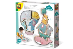 Obrazek Gra równowagi i układania drewnianych zwierząt