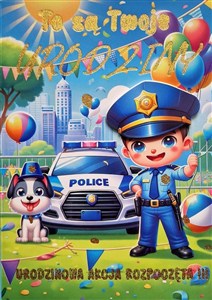 Obrazek Karnet Urodzinki Policjant 3K