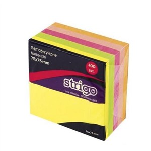 Obrazek Karteczki samoprzylepne 76x76mm 400 kartek neon