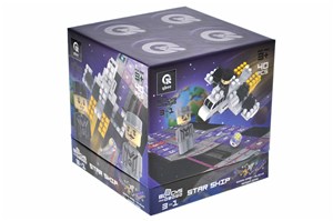 Obrazek Klocki konstrukcyjne Block&Steps Statek kosmiczny + Gra planszowa 3w1