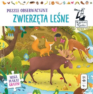 Picture of Kapitan Nauka Puzzle obserwacyjne Zwierzęta leśne 4+ 54 elementy + plakat XXL