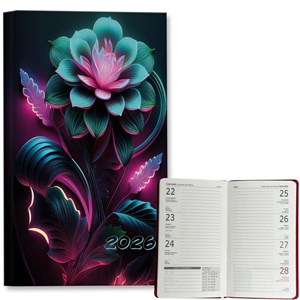 Obrazek Kalendarz 2026 A6 tygodniowy Neonowe Kwiaty