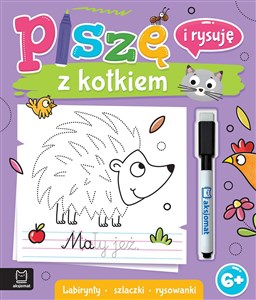 Obrazek Piszę i rysuję z kotkiem. Labirynty, szlaczki, rysowanki. Ścieralny pisak