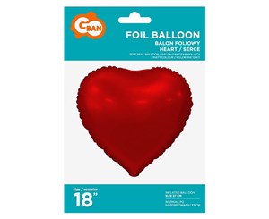 Picture of Balon foliowy Serce matowe czerwone 46cm