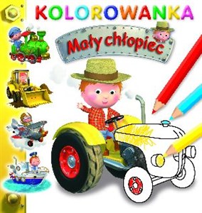 Obrazek Traktor Mały chłopiec Kolorowanka