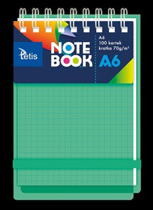 Obrazek Kołonotatnik A6 okładka pp kolor zielony 70g/m2 100 kartek