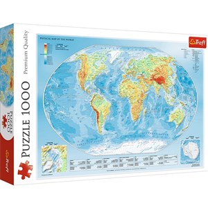 Obrazek Puzzle Mapa fizyczna świata 1000