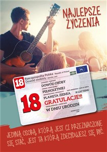 Picture of Karnet Urodziny Osiemnastka Gift-M