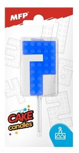 Picture of Świeczka klocki cyfra 7 niebieska