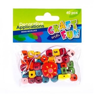 Obrazek Ozdoba dekoracyjna koraliki drewniane cyfry