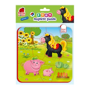 Obrazek Puzzle piankowe magnetyczne Koń i świnia RK5010-08