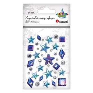 Obrazek Kryształki samoprzylepne niebieskie mix 39szt