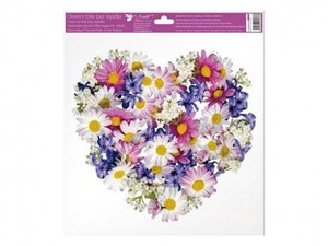 Picture of Naklejka na okno serce z kwiatów 30x33,5cm