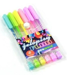 Picture of Długopisy żelowe fluo, 6 kolorów