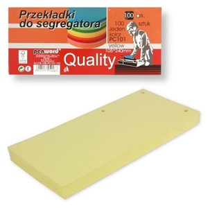 Picture of Przekładki do segregatora 100szt yellow