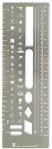 Obrazek Zakładka metalowa z szablonem i linijką