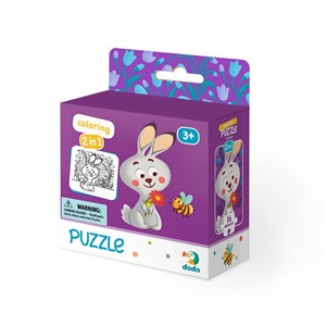 Obrazek Puzzle 16 z kolorowanką Zajączek DOP300121