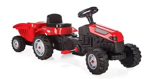 Obrazek Traktor na pedały z przyczepą czerwony