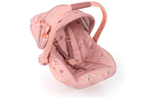 Obrazek Fotelik samochodowy dla lalek z daszkiem różowy