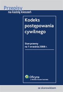 Picture of Kodeks postępowania cywilnego Stan prawny: 1.09.2008 r.