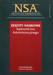 Picture of Zeszyty Naukowe Sądownictwa Administracyjnego 2/2011