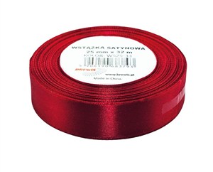 Picture of Wstążka satynowa bordowa 25mmx32m
