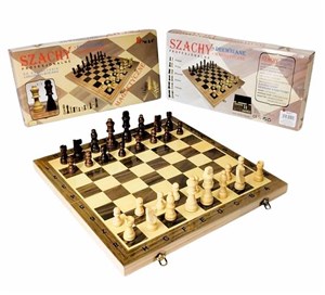 Obrazek Szachy drewniane magnetyczne 39,5x39,5cm