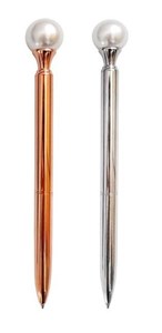 Obrazek Długopis srebrny/złoty perła