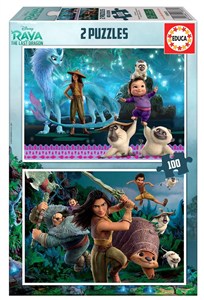 Obrazek Puzzle 2x100 Raya i ostatni smok G3