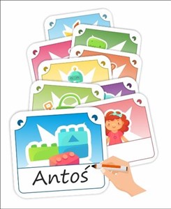 Obrazek Znaczki do szatni - Zabawki 25szt + klej