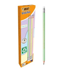 Obrazek Ołówek Evolution z gumką pastel (12szt) BIC