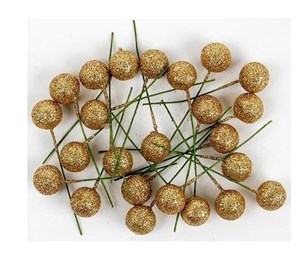 Obrazek Owoce ostrzokerzewu 12cm złote brokat